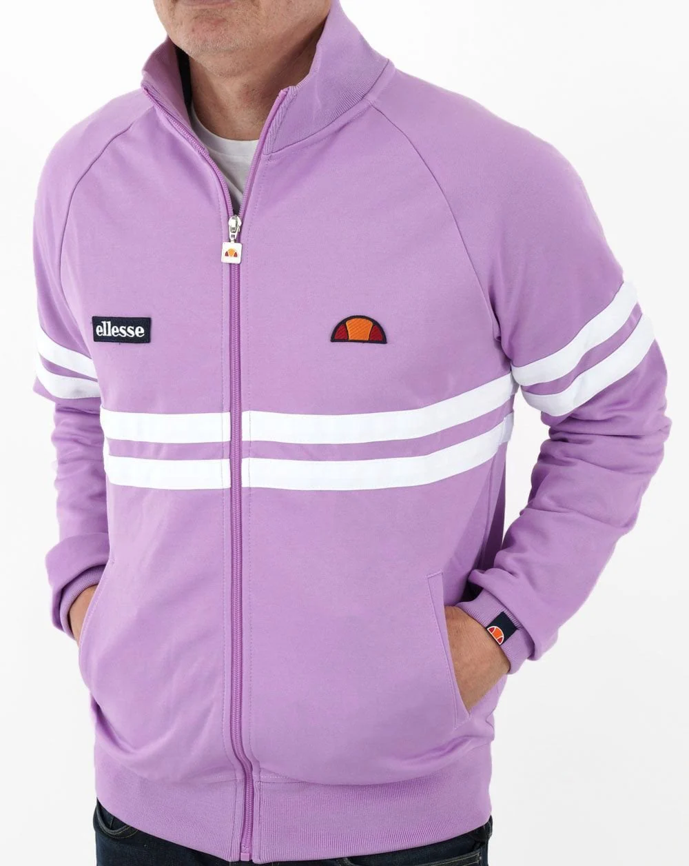 Ellesse Rimini Track Top Lilac/White - Image 4