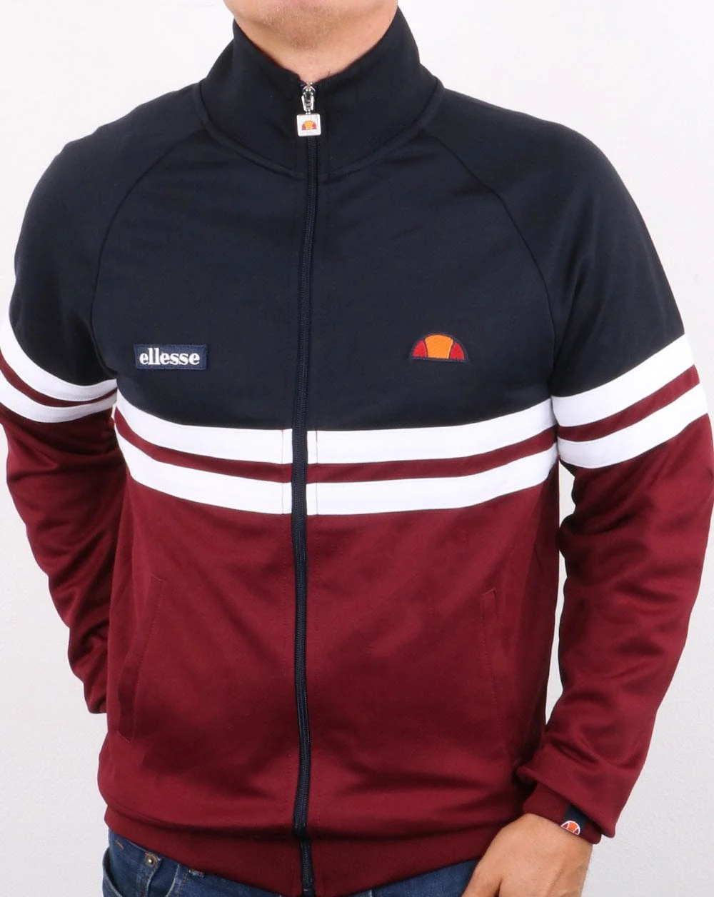 Ellesse Rimini Track Top Navy/Burgundy