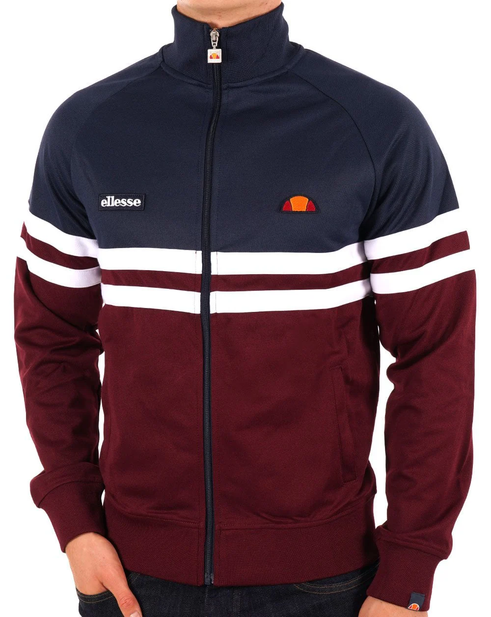 Ellesse Rimini Track Top Navy/Burgundy