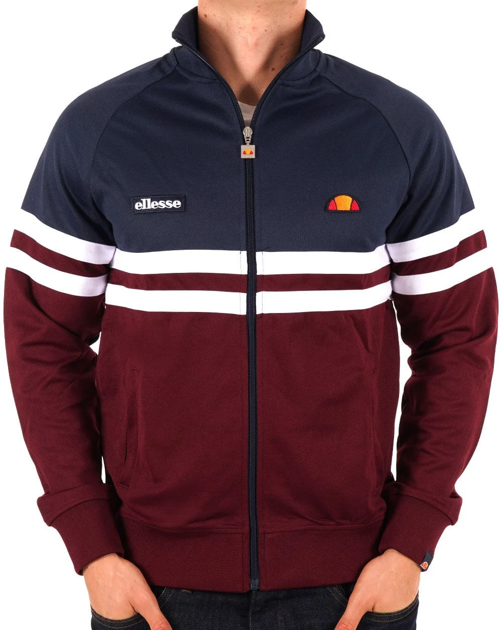 Ellesse Rimini Track Top Navy/Burgundy - Image 3