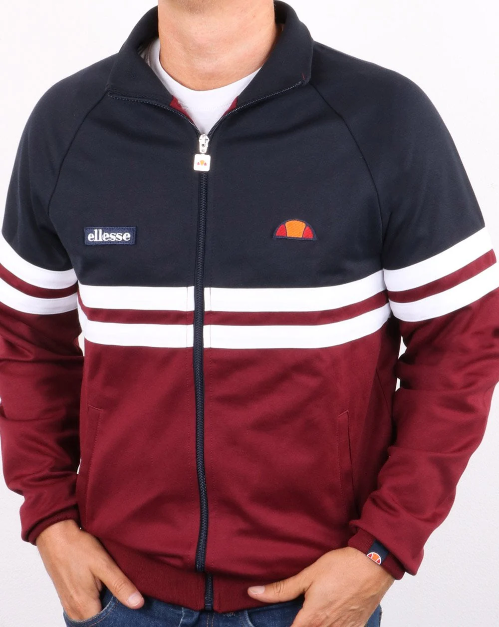Ellesse Rimini Track Top Navy/Burgundy - Image 3