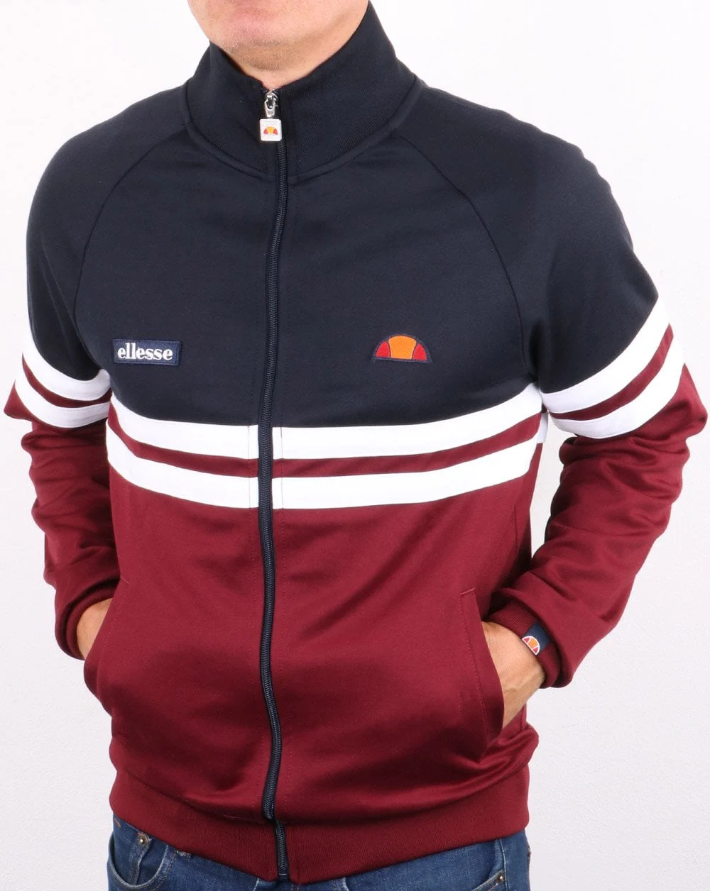 Ellesse Rimini Track Top Navy/Burgundy - Image 5