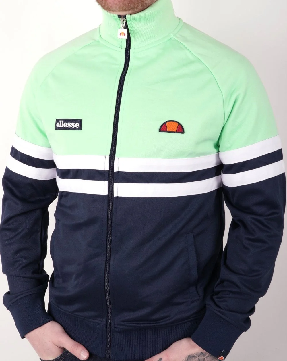Ellesse Rimini Track Top Navy Pastel Green