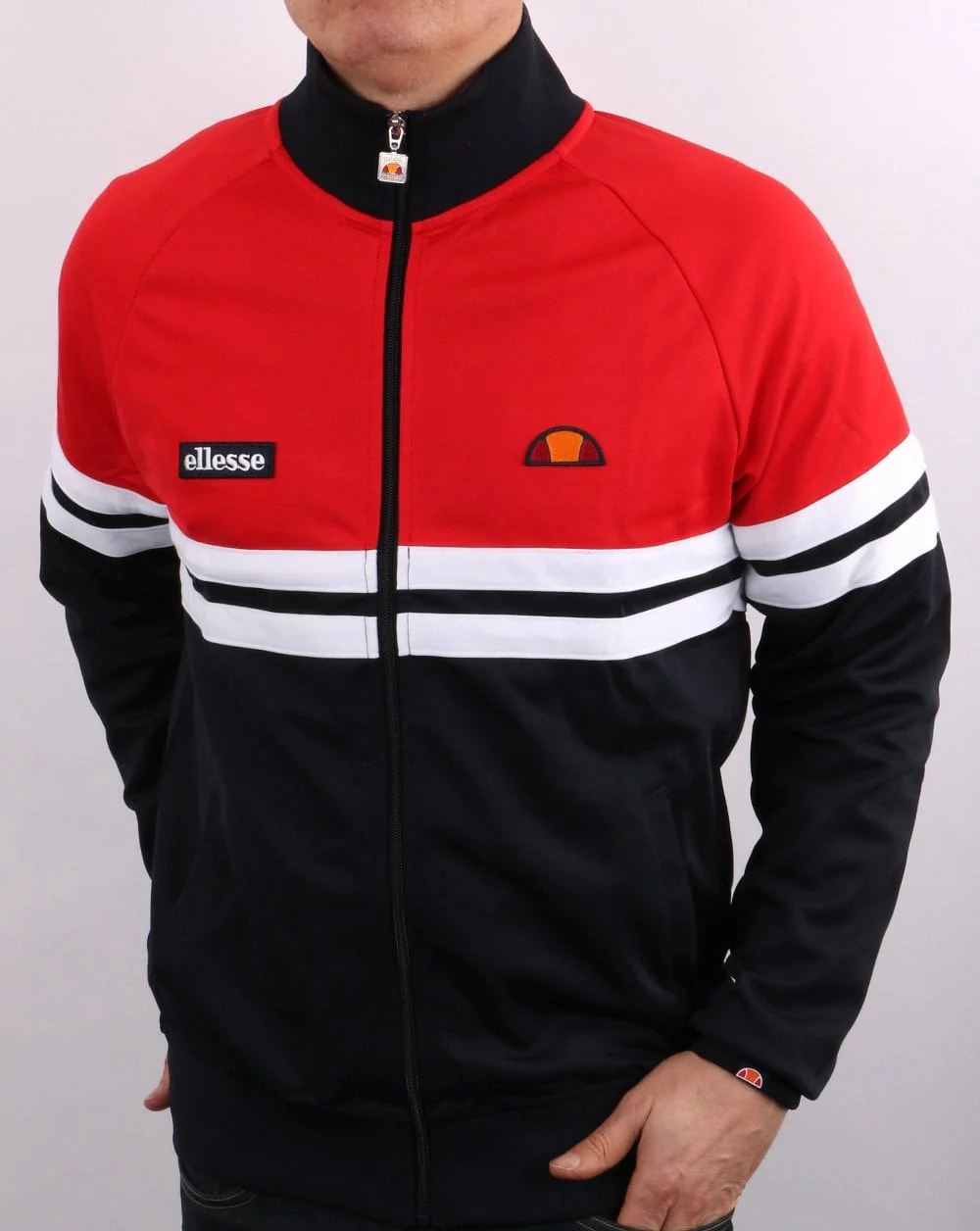 Ellesse Rimini Track Top Navy/Red - Image 3