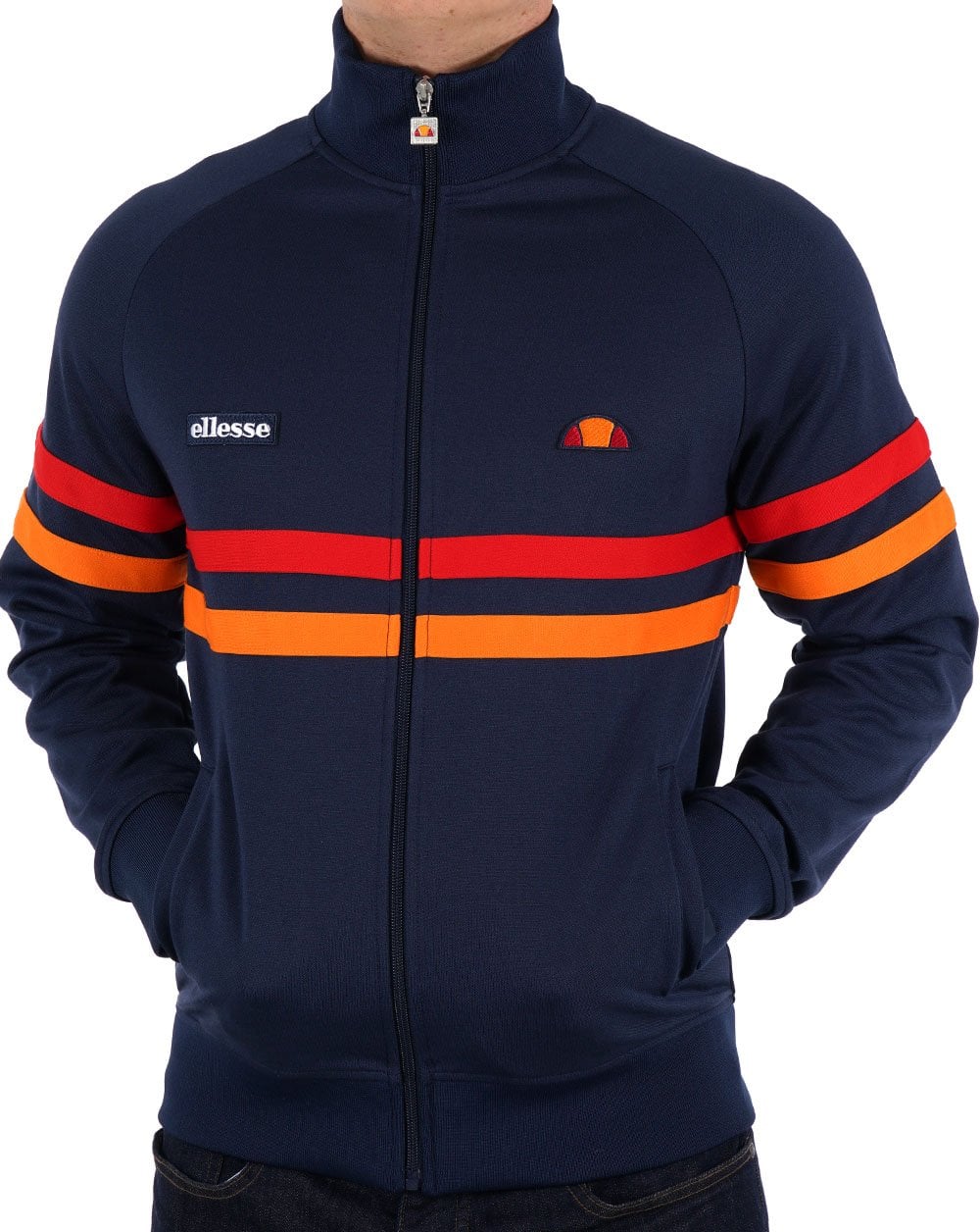 Ellesse Rimini Track Top Navy Red Orange - Image 2