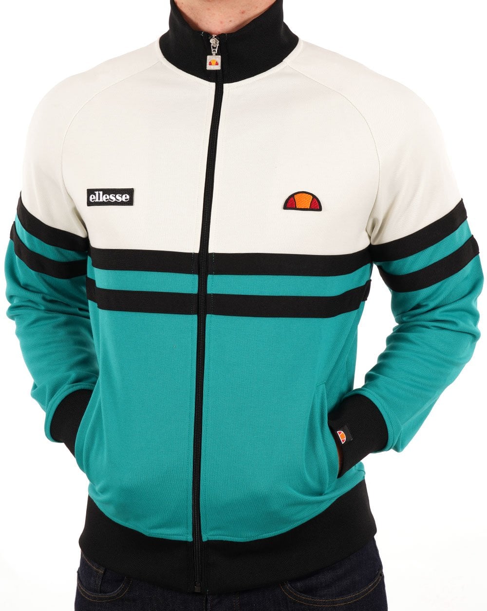 Ellesse Rimini Track Top Off White/green/black - Image 2