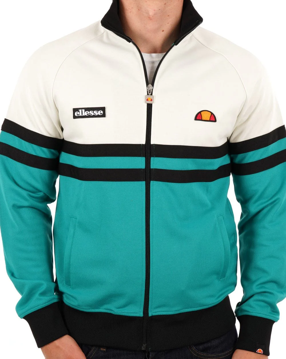 Ellesse Rimini Track Top Off White/green/black - Image 3