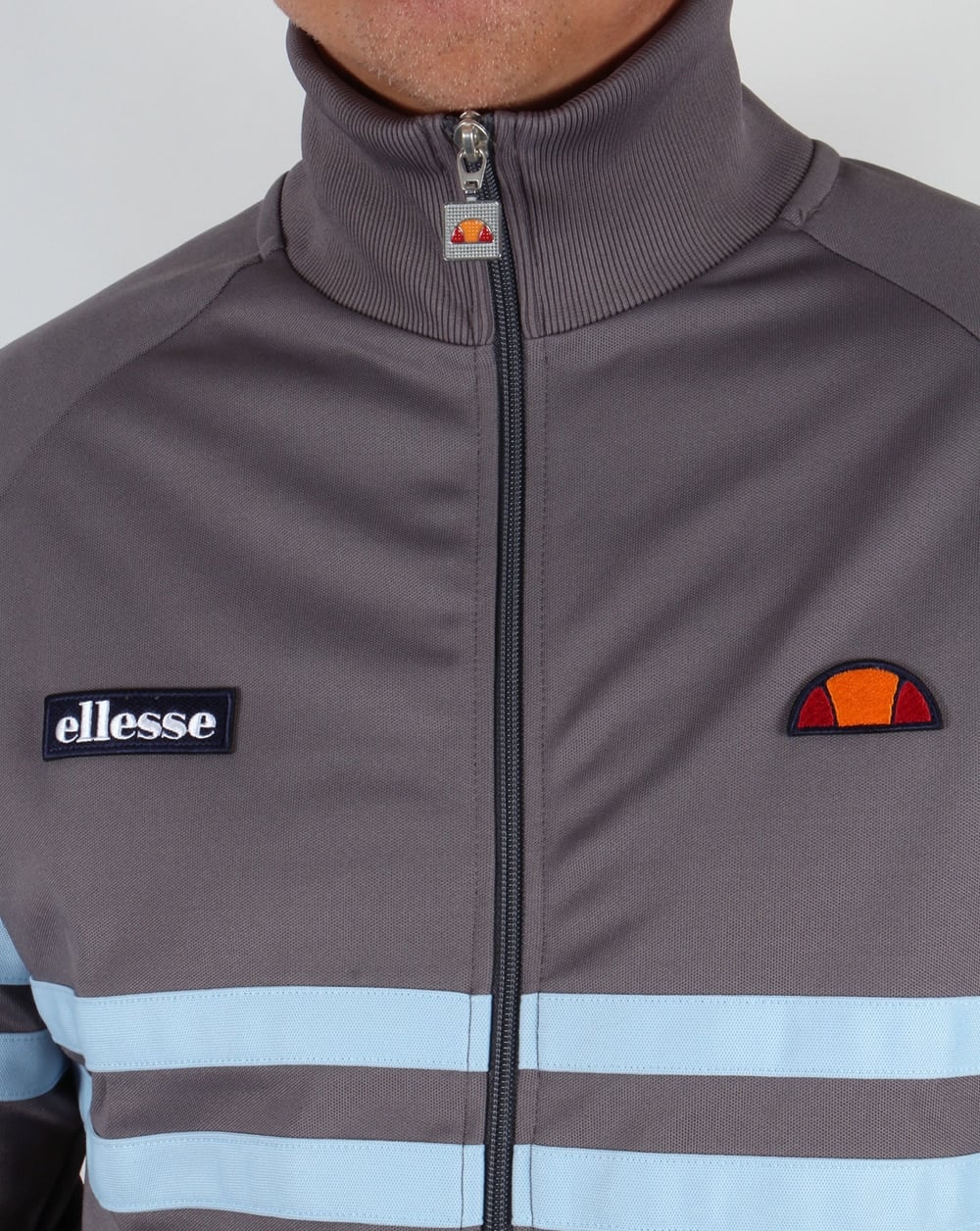 Ellesse Rimini Track Top Silver Grey and Sky - Image 2