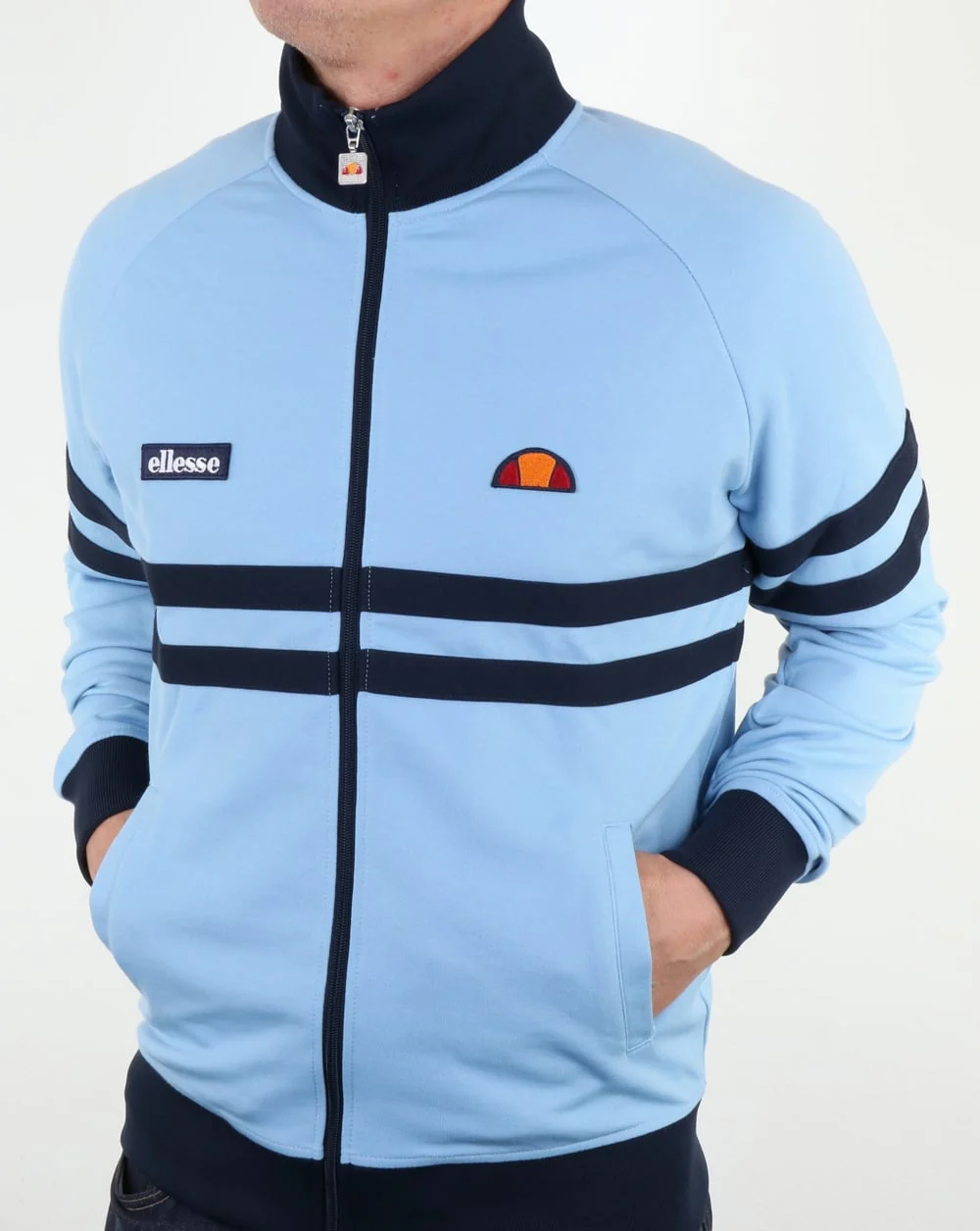 Ellesse Rimini Track Top Sky Blue/Navy - Image 3