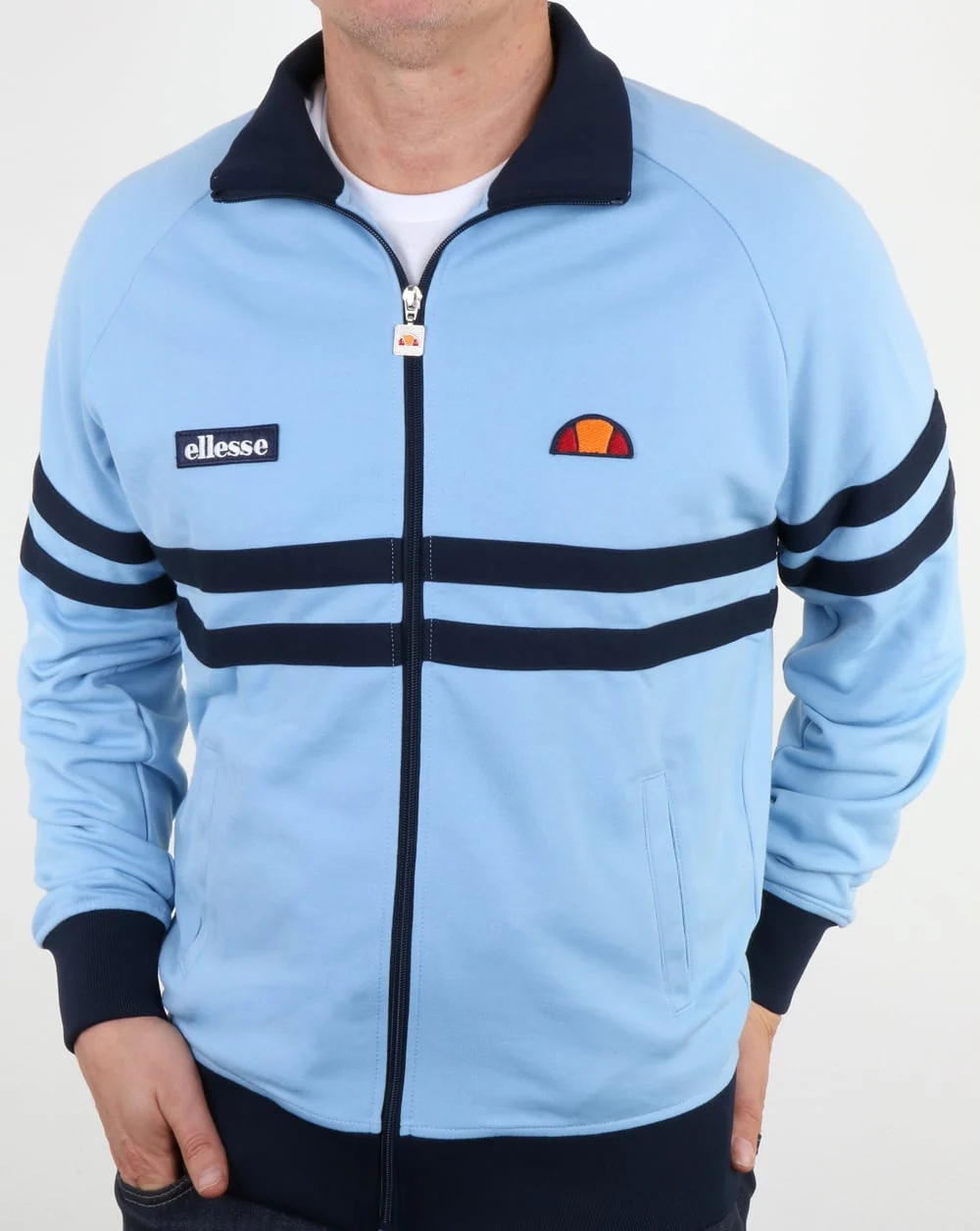Ellesse Rimini Track Top Sky Blue/Navy - Image 4