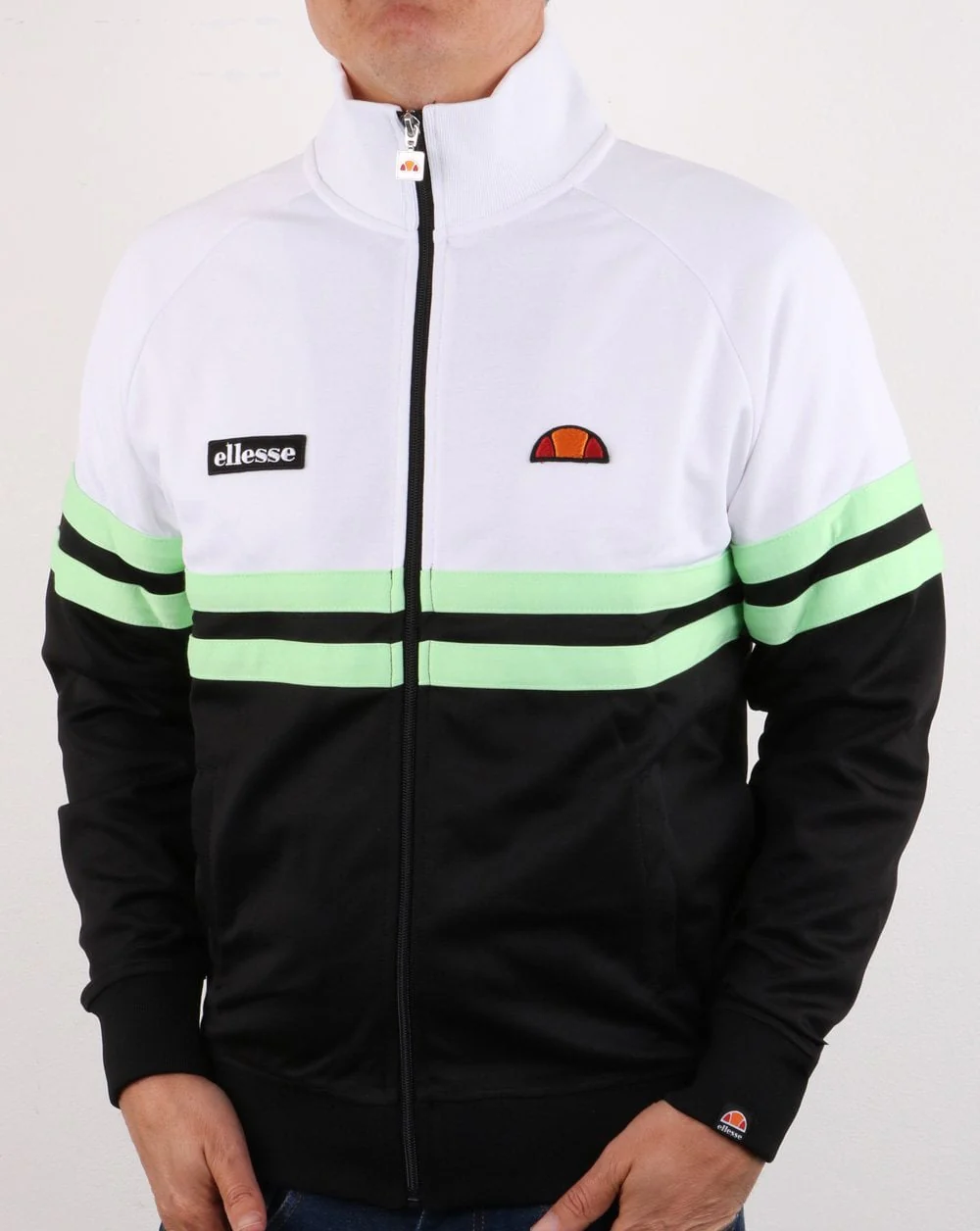 Ellesse Rimini Track Top White/Black/Green