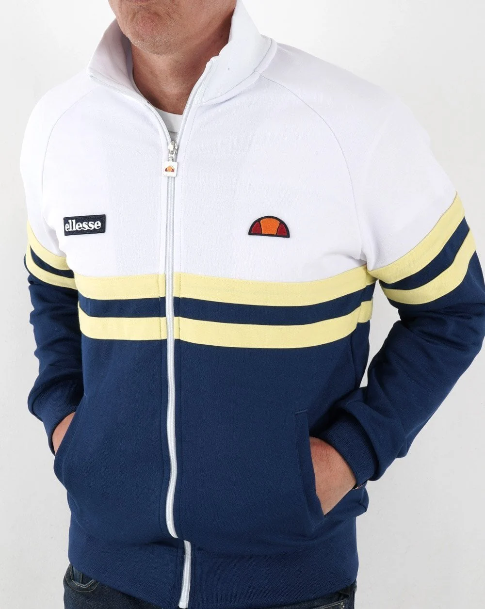 Ellesse Rimini Track Top White/Blue/Yellow - Image 4