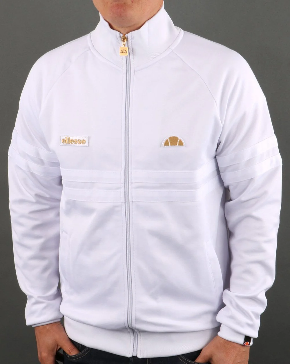 Ellesse Rimini Track Top White/Gold - Image 3