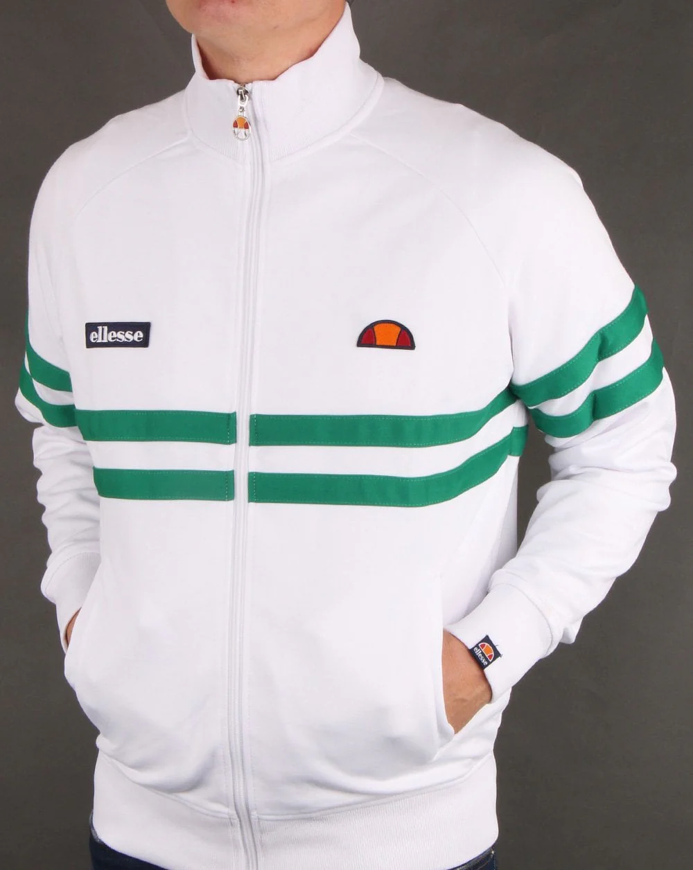 Ellesse Rimini Track Top White/Green - Image 3