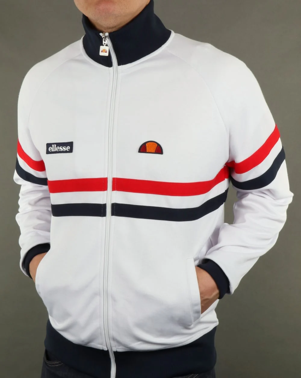 Ellesse Rimini Track Top White/Red/Navy