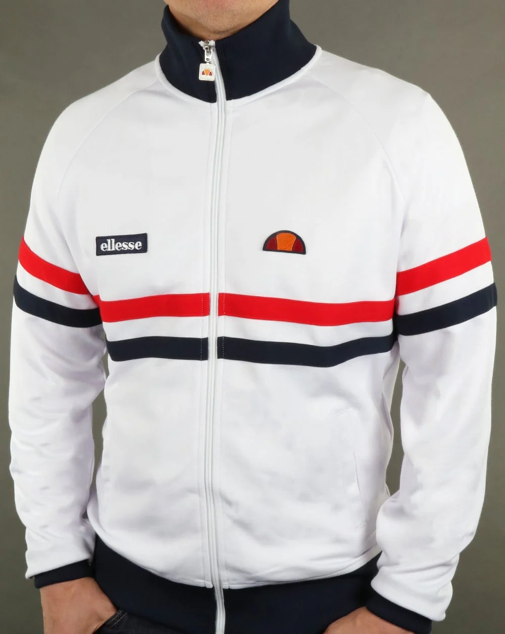 Ellesse Rimini Track Top White/Red/Navy - Image 2