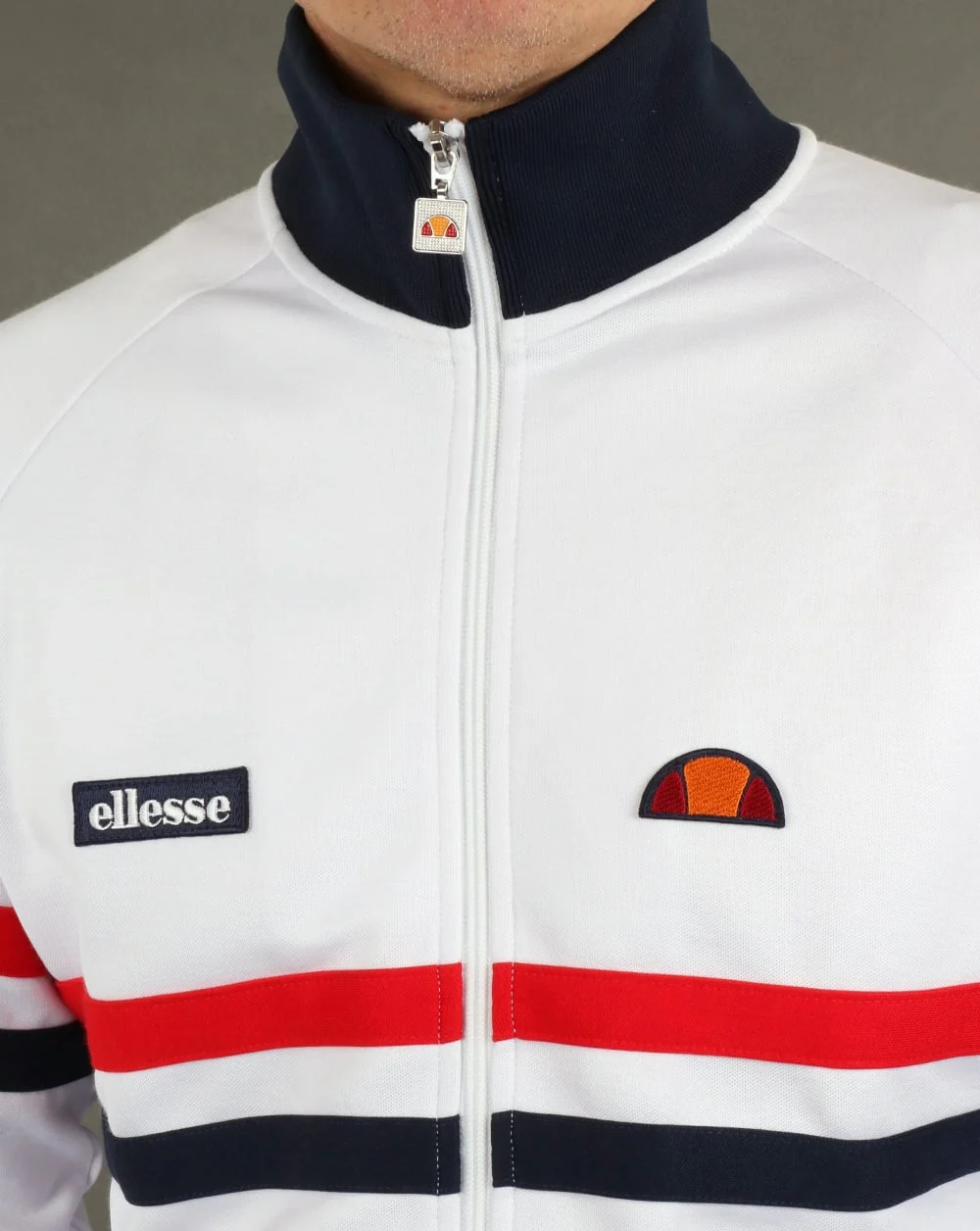 Ellesse Rimini Track Top White/Red/Navy - Image 3