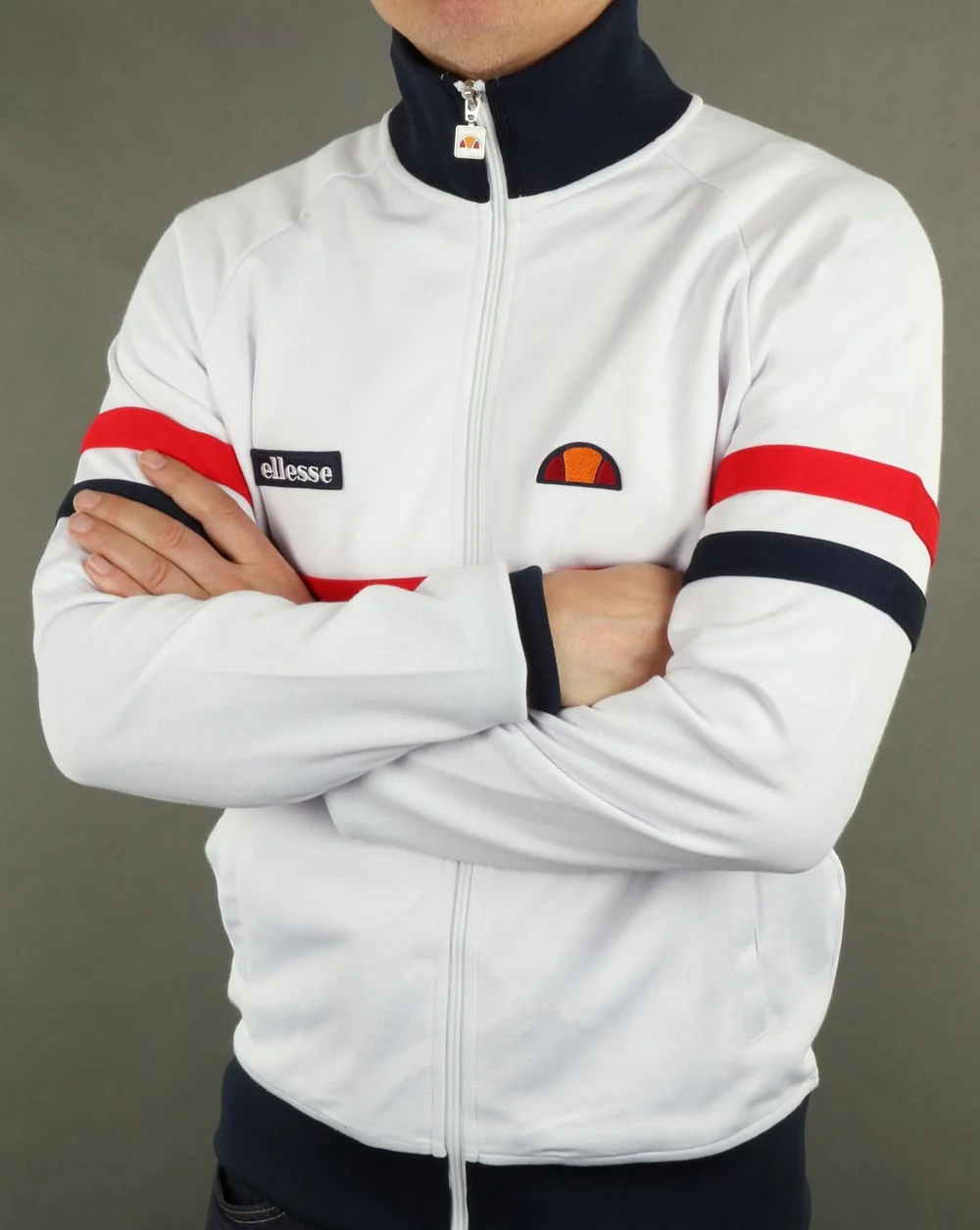 Ellesse Rimini Track Top White/Red/Navy - Image 4