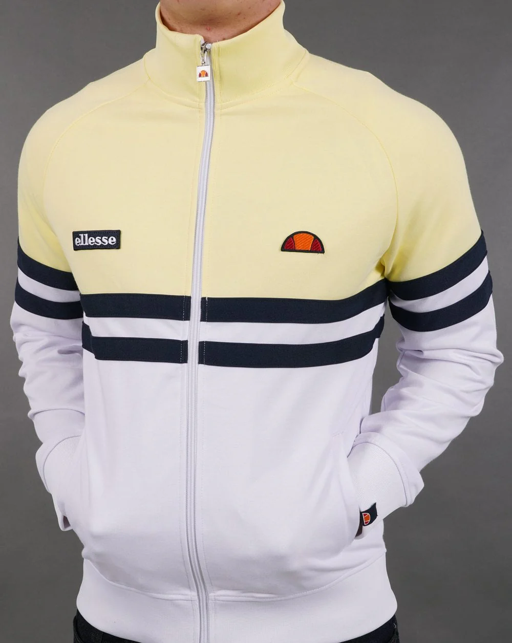 Ellesse Rimini Track Top White/Yellow - Image 3