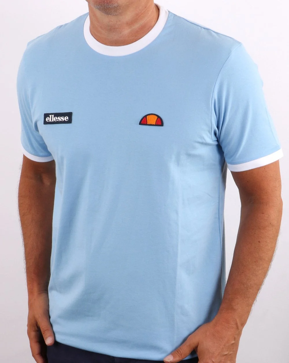 Ellesse Ringer T Shirt Light Blue
