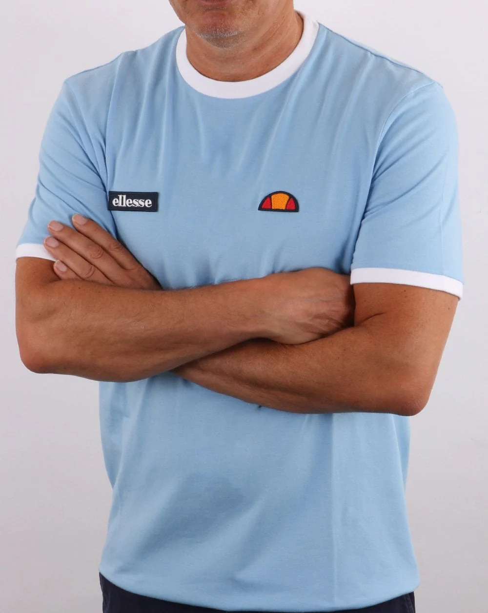 Ellesse Ringer T Shirt Light Blue - Image 4