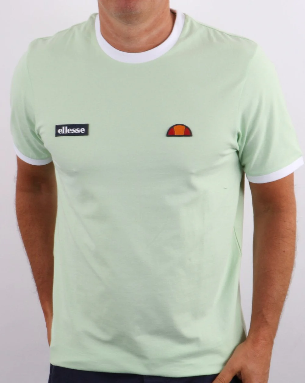 Ellesse Ringer T Shirt Light Green - Image 3
