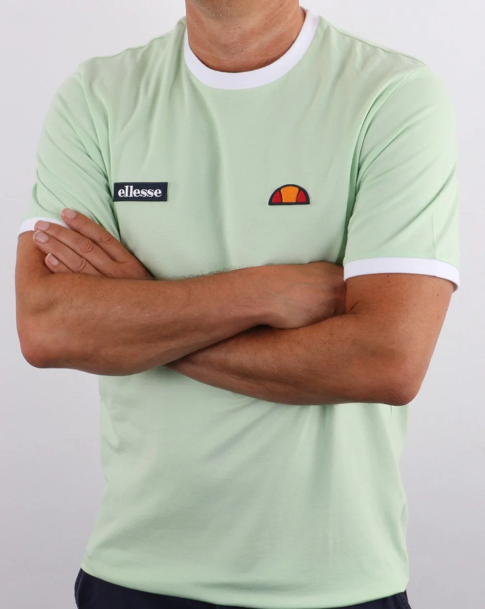 Ellesse Ringer T Shirt Light Green - Image 4