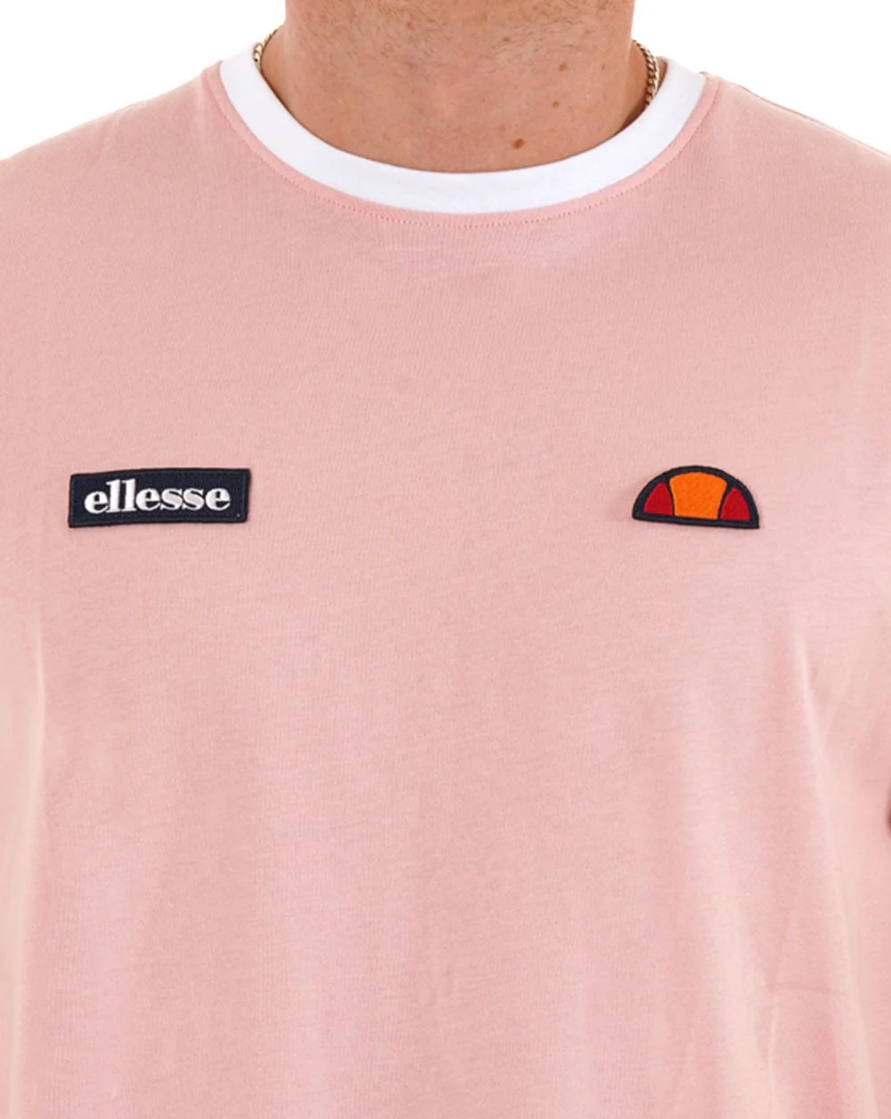 Ellesse Ringer T Shirt Light Pink / White - Image 2