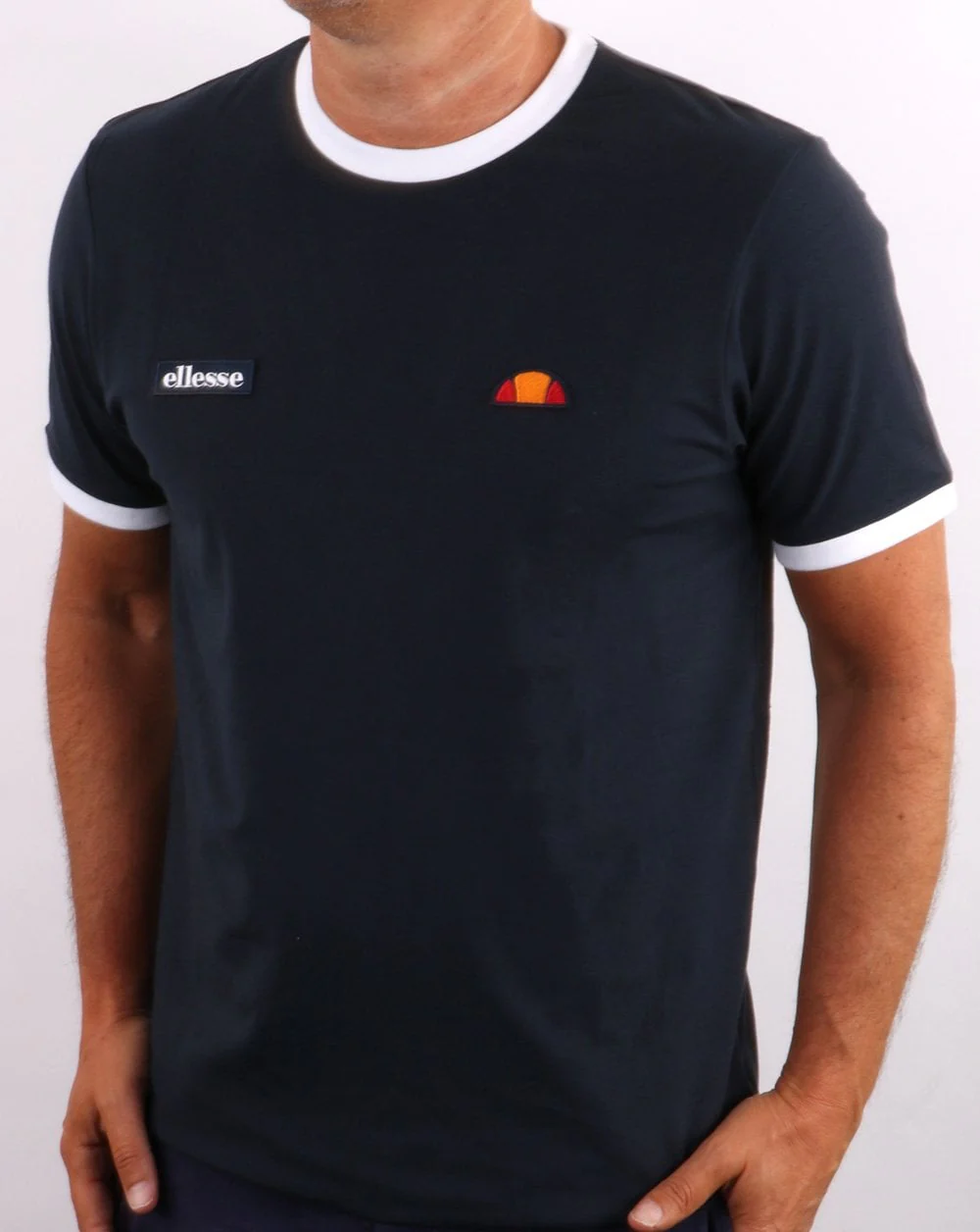 Ellesse Ringer T Shirt Navy
