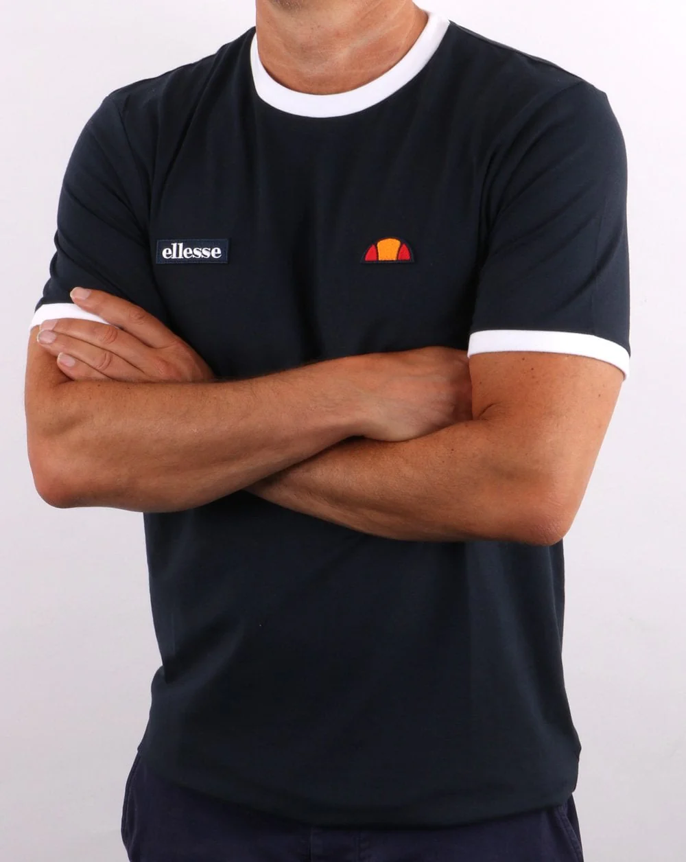 Ellesse Ringer T Shirt Navy - Image 4