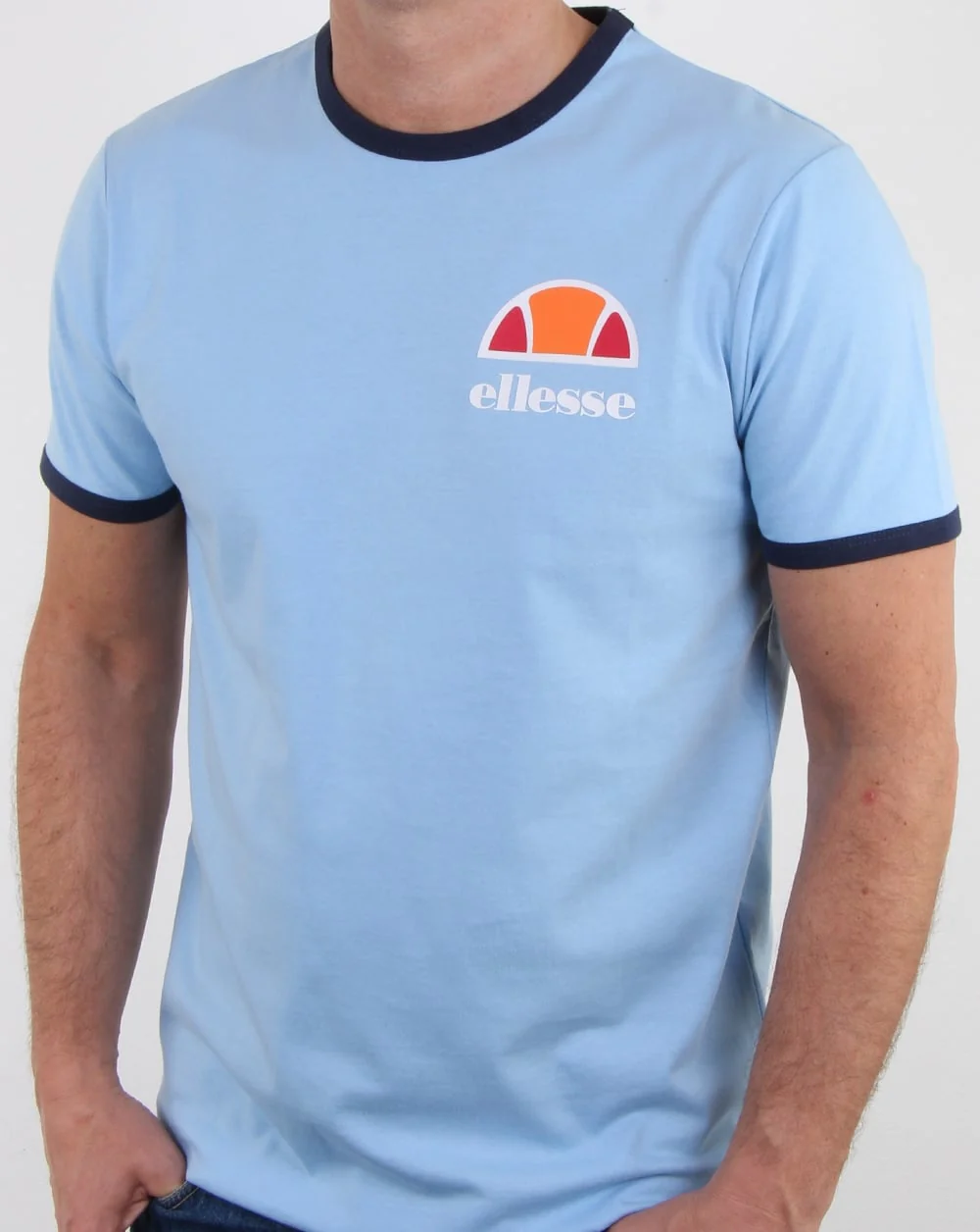 Ellesse Ringer T Shirt Sky Blue