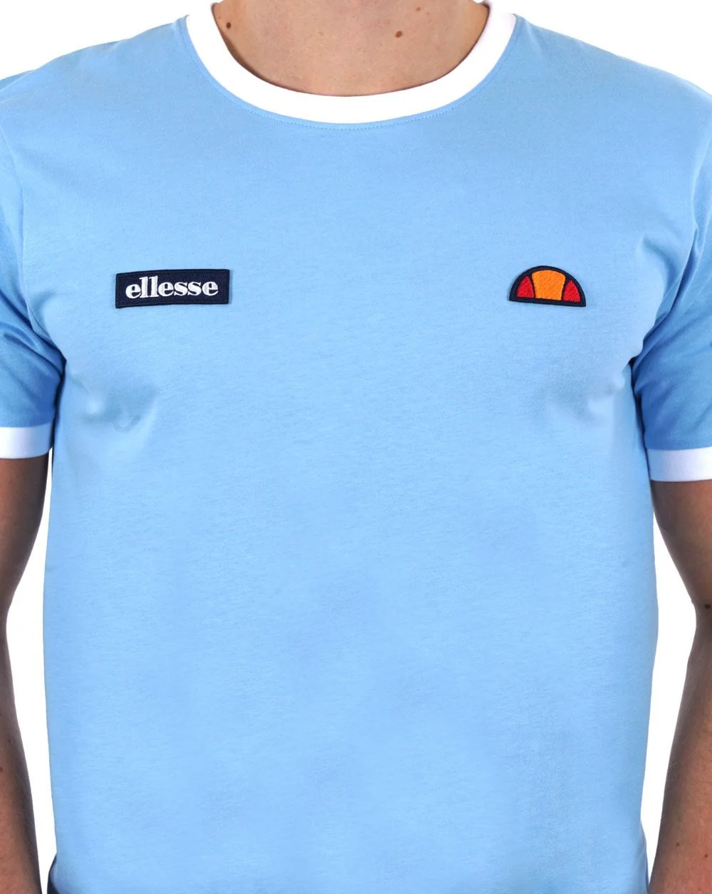 Ellesse Ringer T Shirt Sky Blue/White - Image 2