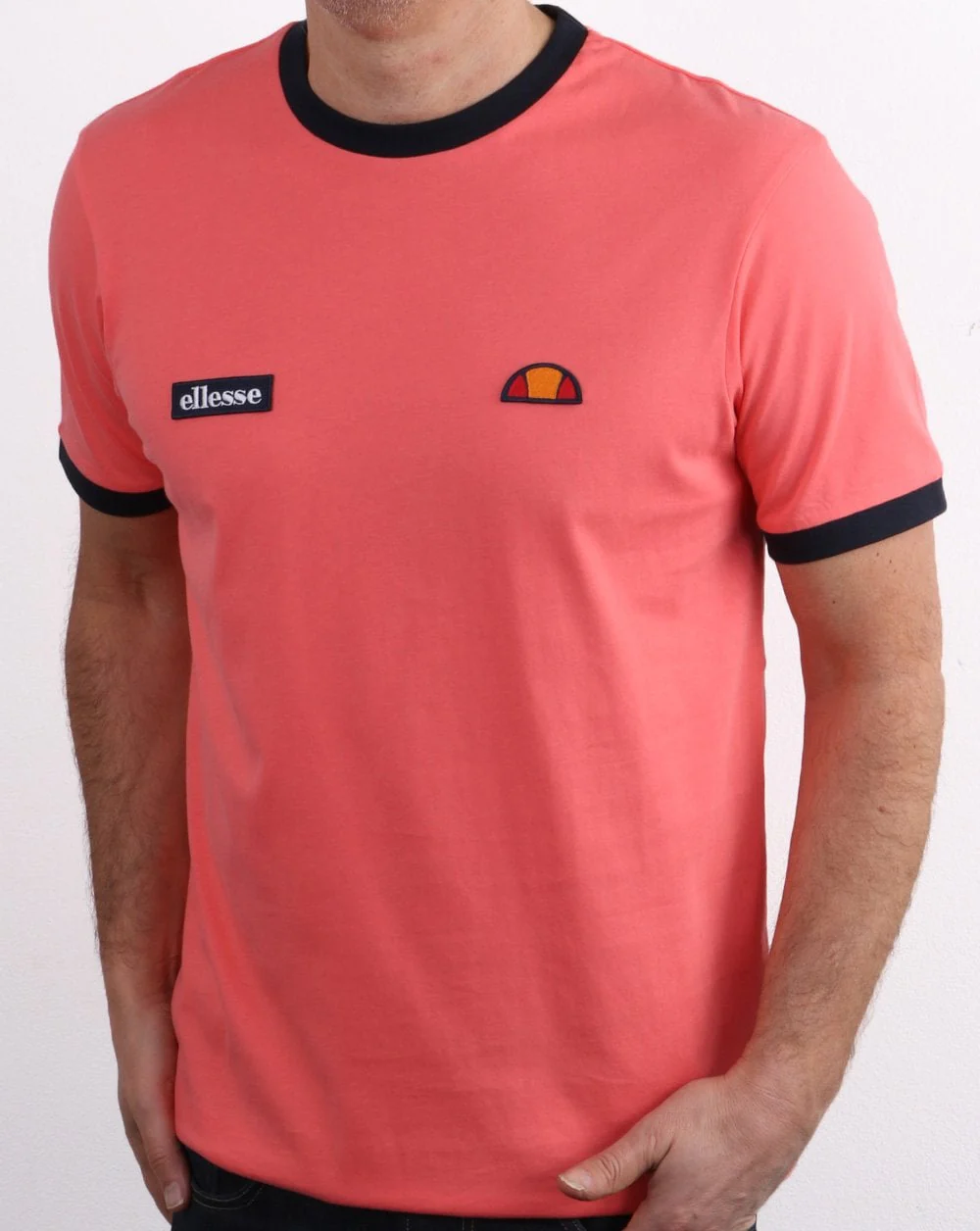 Ellesse Ringer Tee Coral/navy - Image 3