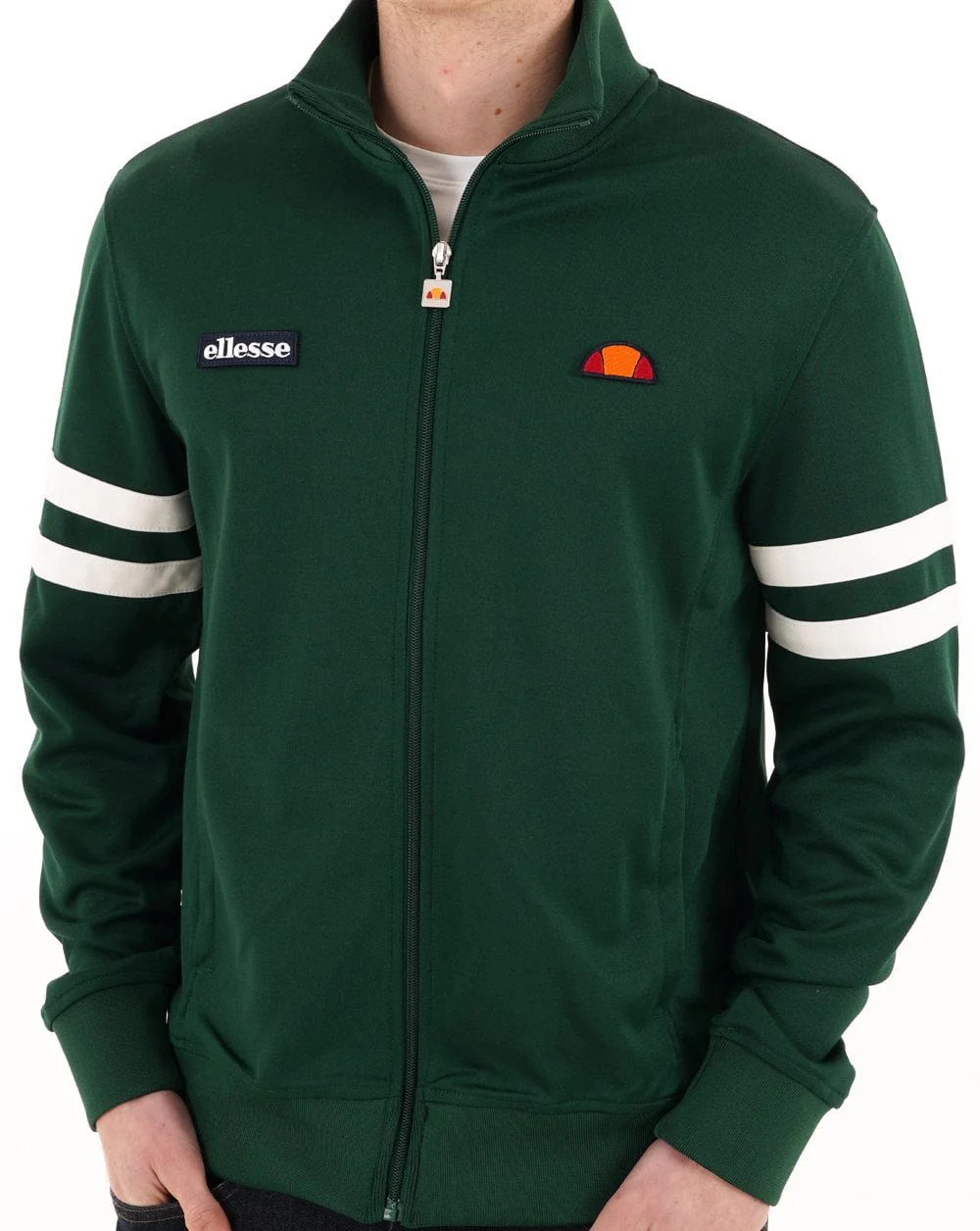 Ellesse Roma Track Top Dark Green/White - Image 3