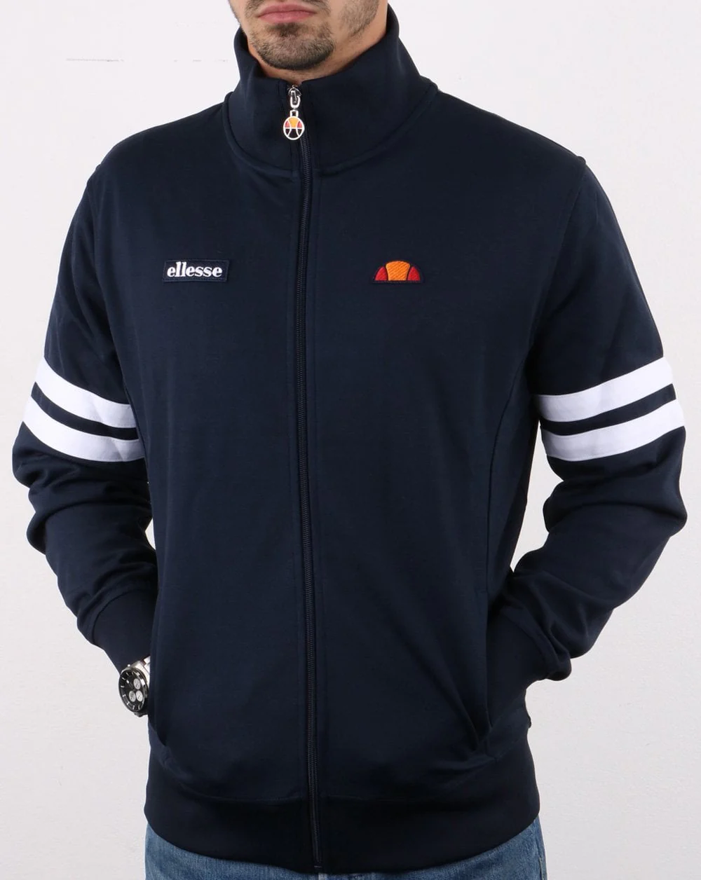 Ellesse Roma Track Top Navy/White - Image 3
