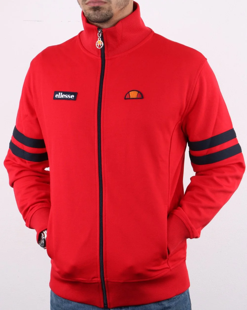 Ellesse Roma Track Top Red/Navy - Image 3