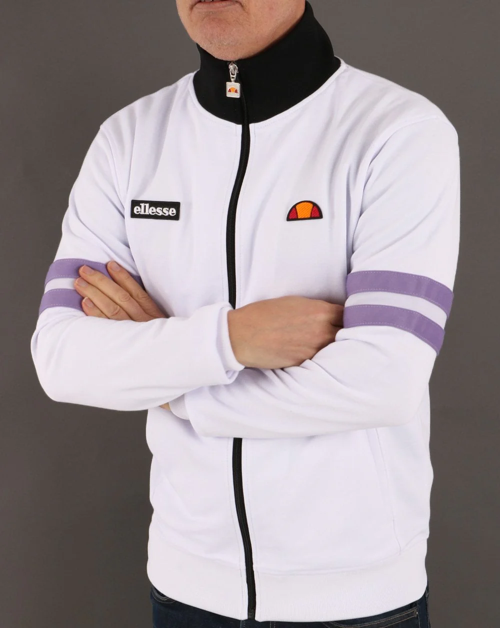 Ellesse Roma Track Top White/Lilac/Black - Image 3