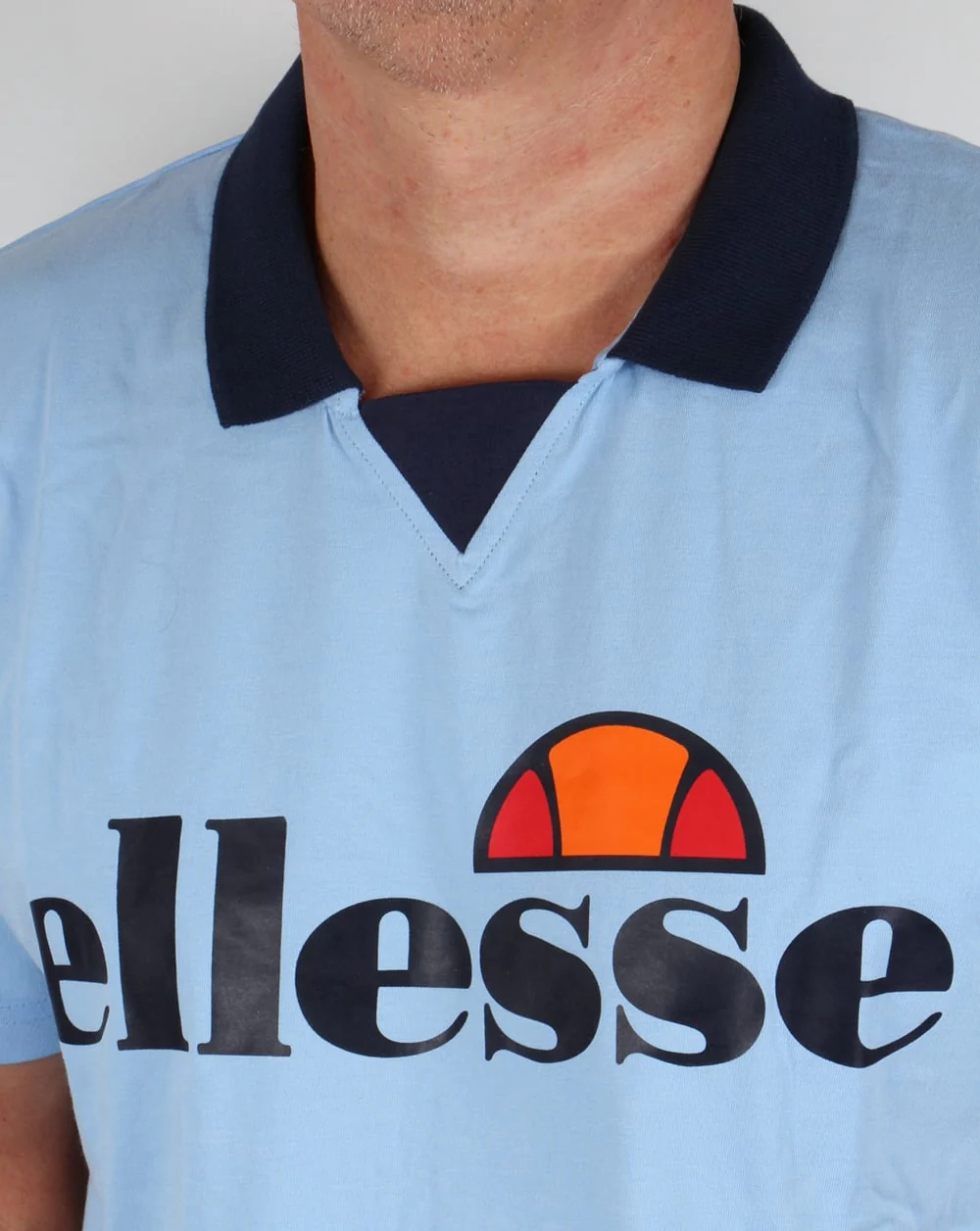 Ellesse Sarzana Old Skool Polo Sky Blue - Image 2