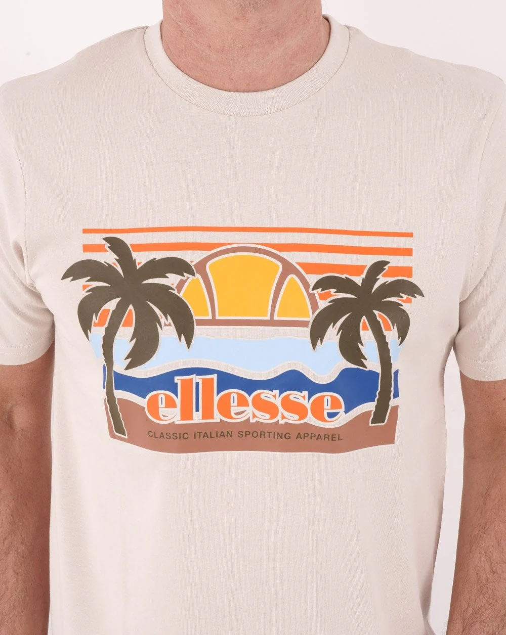 Ellesse Sechsaro T Shirt Beige - Image 2