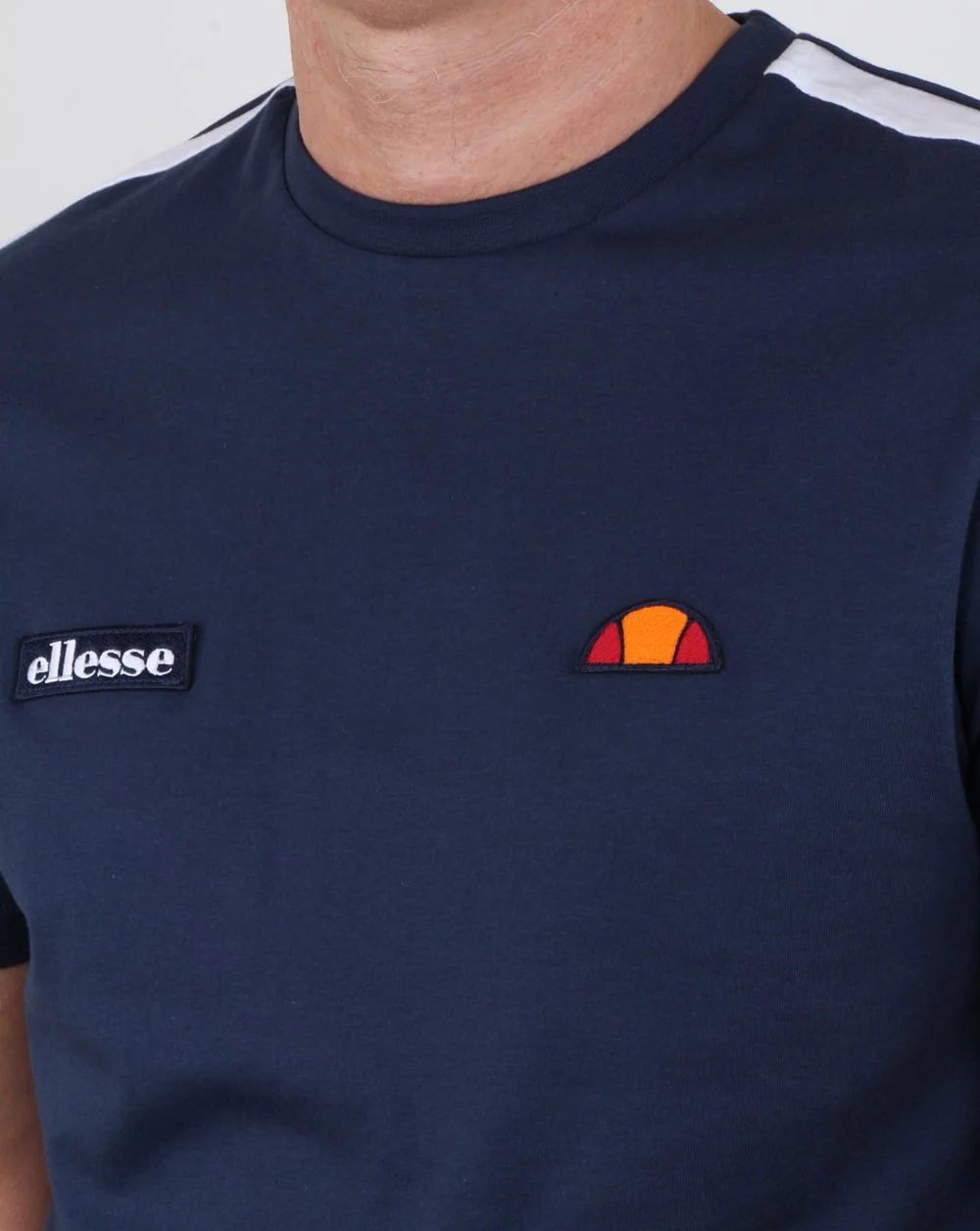 Ellesse Shoulder stripe T Shirt Navy - Image 2