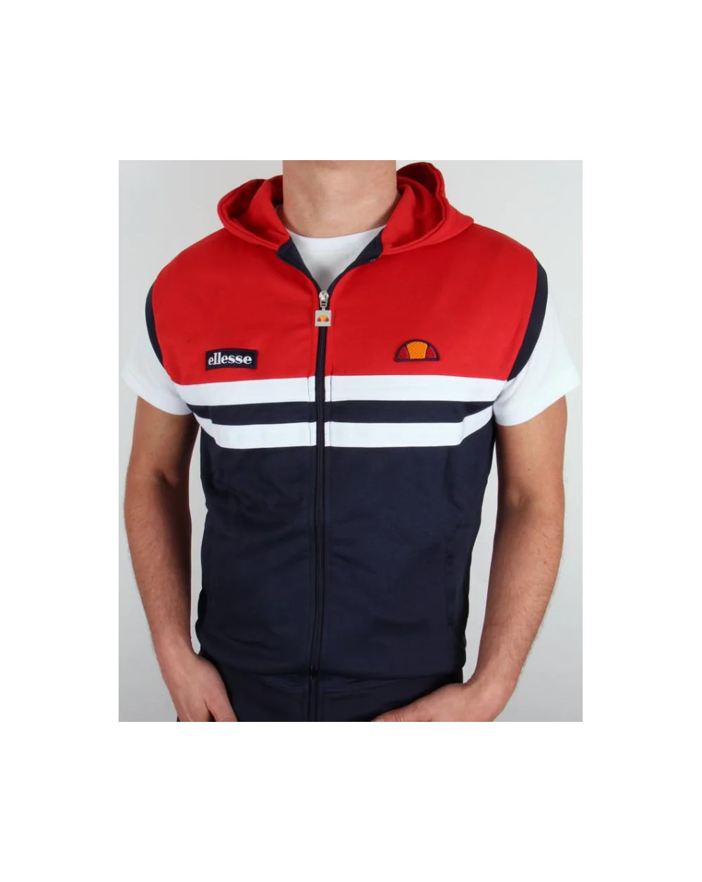 Ellesse Sleeveless Hooded Rimini Top Navy/Red