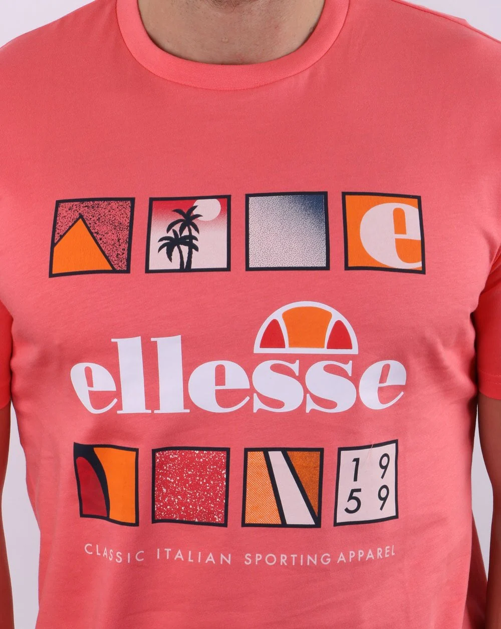 Ellesse Souscri T Shirt Coral - Image 2