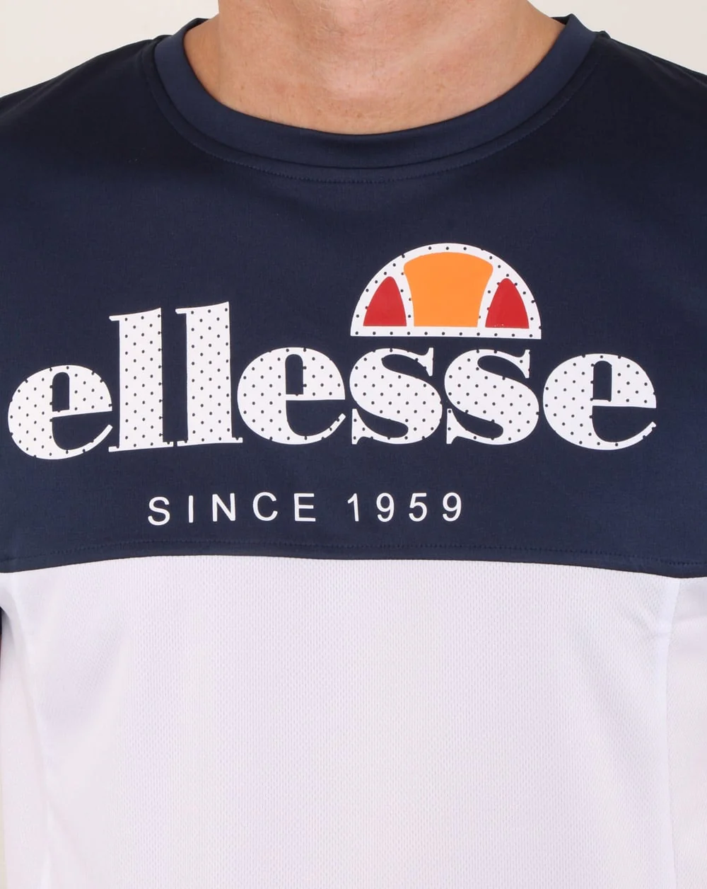 Ellesse split T Shirt Navy/white - Image 2