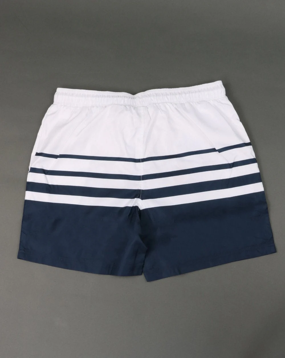 Ellesse Striped Swim Shorts White/Navy - Image 3