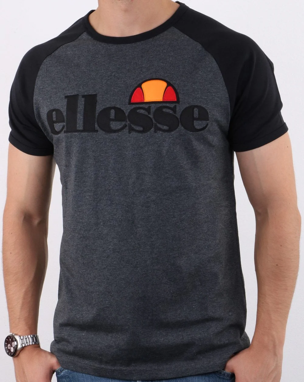Ellesse T Shirt Dark Grey/Black