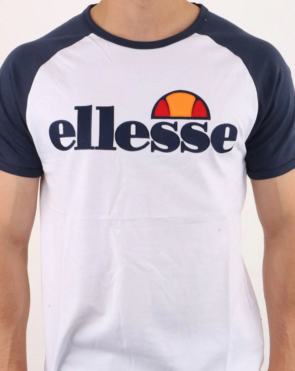 Ellesse T Shirt White/Navy - Image 3