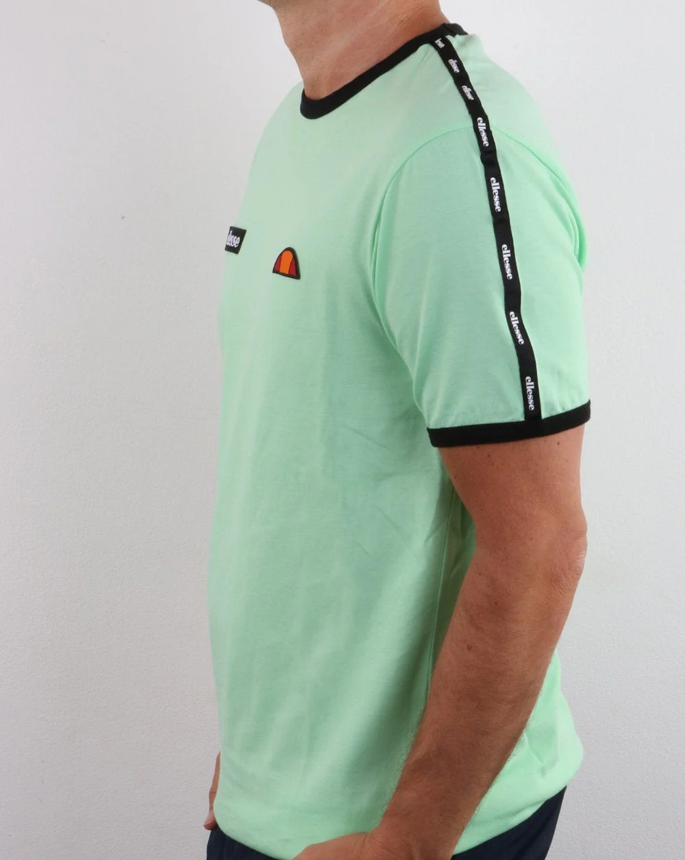 Ellesse Taping T Shirt Green - Image 3
