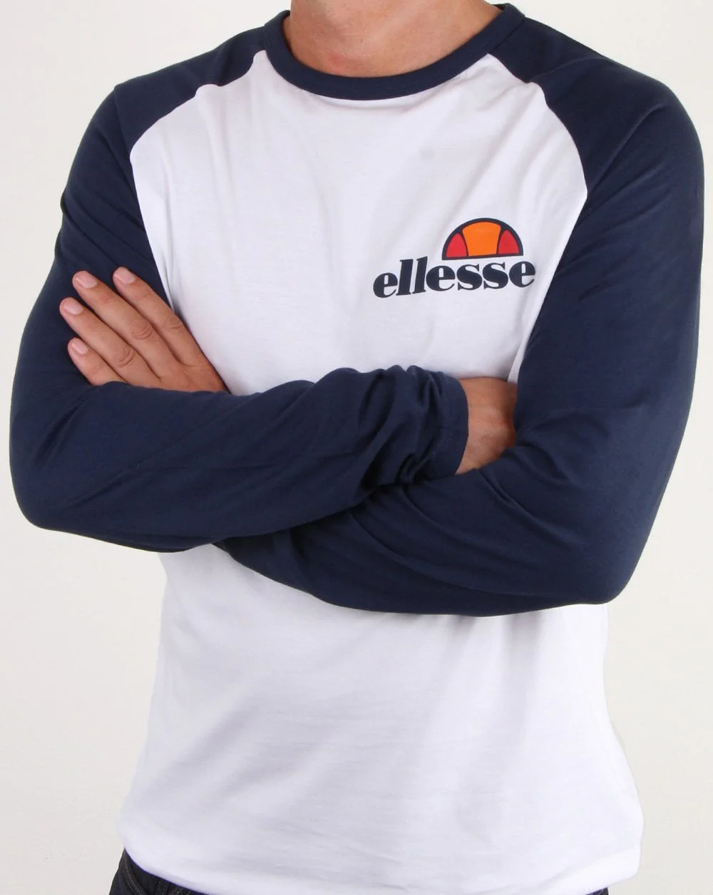 Ellesse Thero Long Sleeve T Shirt White/navy - Image 3