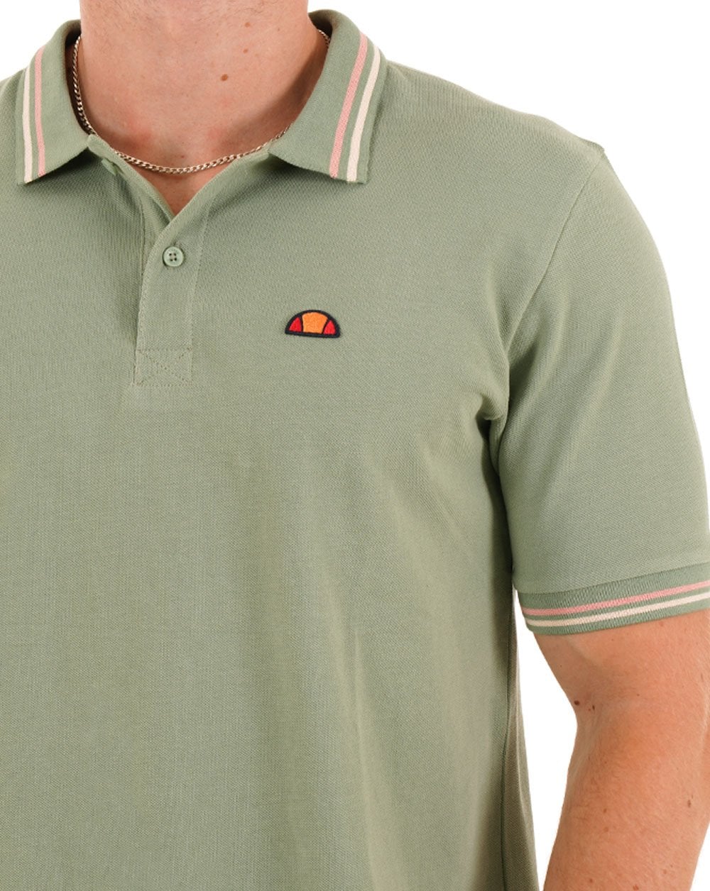 Ellesse Tipped Polo Shirt Green - Image 2