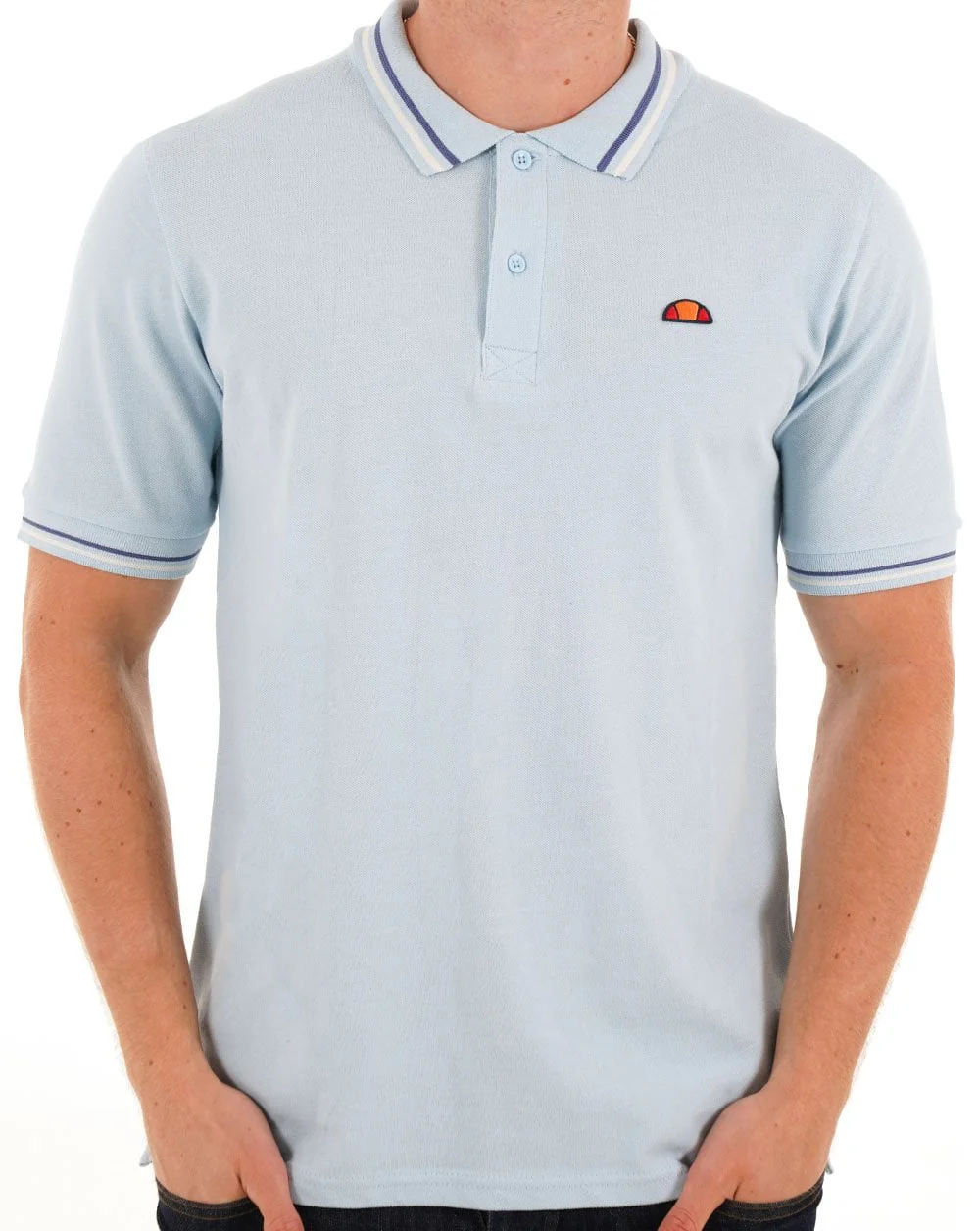 Ellesse Tipped Polo Shirt Light Blue